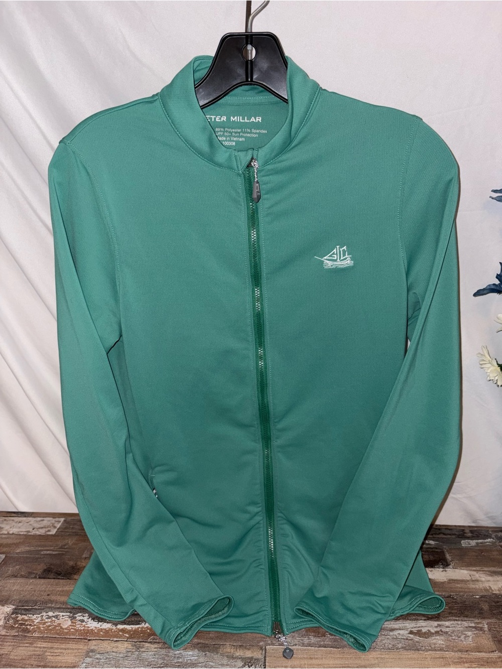 Peter Millar Women's Teal Green Full-Zip Utility Jacket